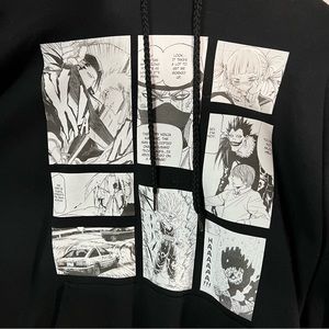 black custom anime hoodie